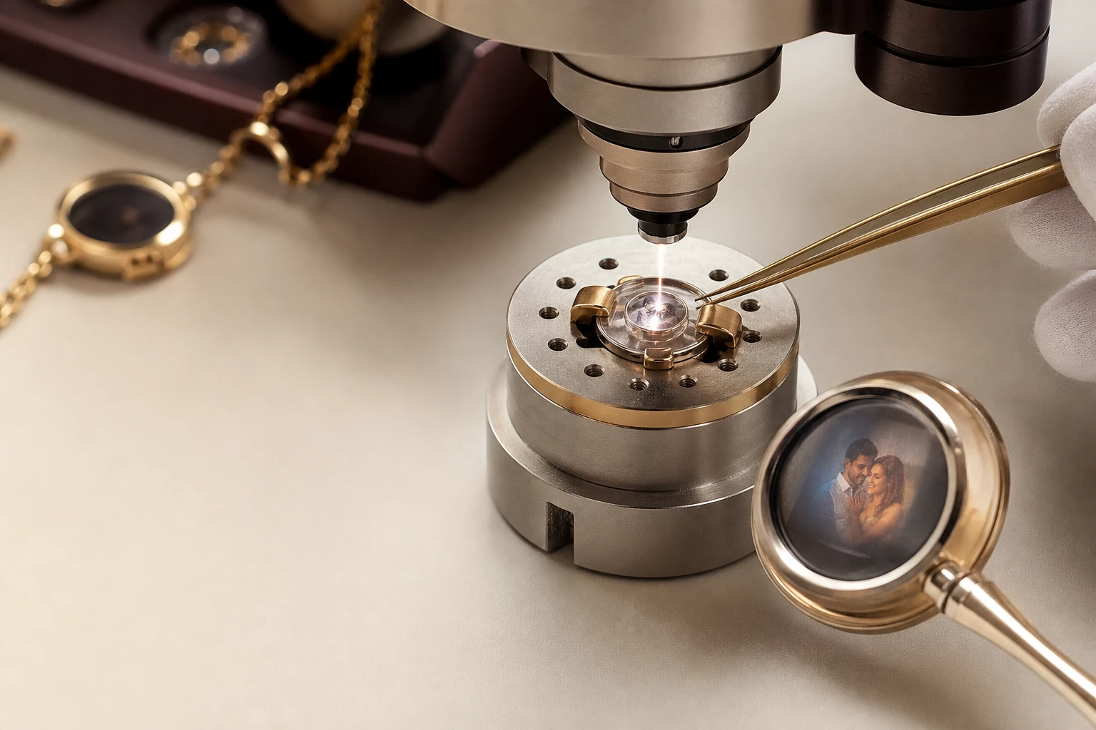 A miniature couple image transferred into an optical projection lens with precision equipment