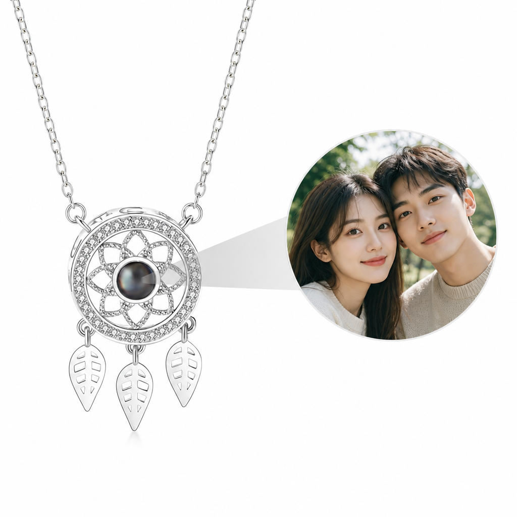 Personalized Dreamcatcher Photo Projection Necklace