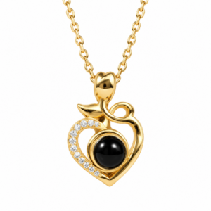パーソナライズ Tulip Heart Photo Projection Necklace